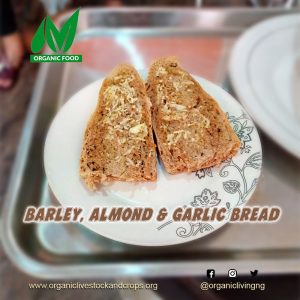 almond-garlic-barley-bread